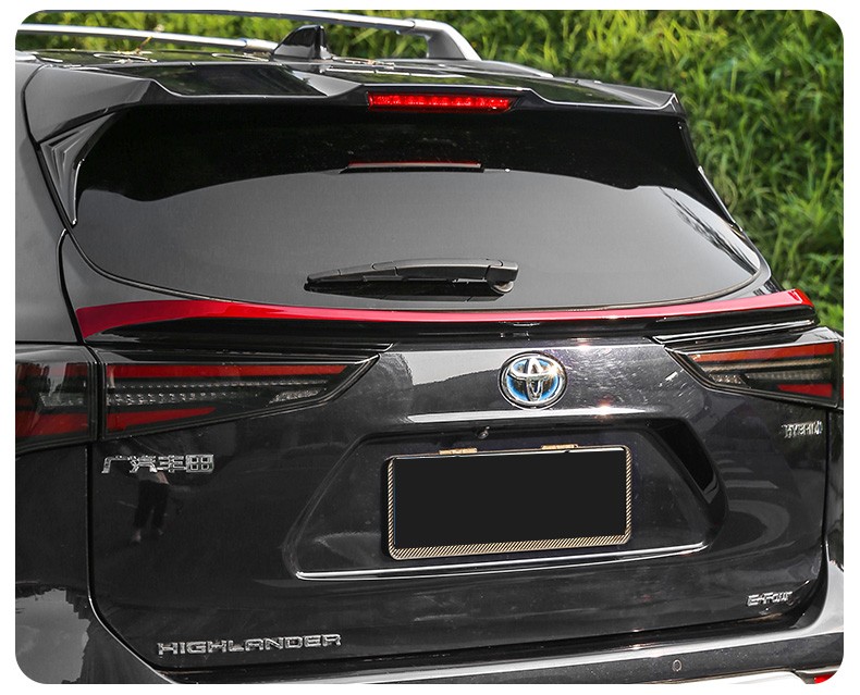 适用22款新汉兰达改装尾翼丰田皇冠陆放专用顶翼中翼侧翼黑武士 新