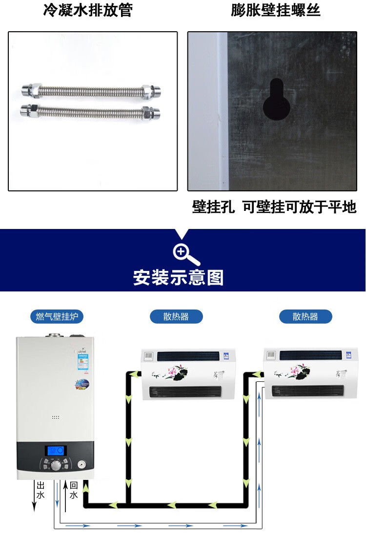 水暖空调机家用壁挂式风机盘管散热器水暖空调冷暖两用水空调暖气片