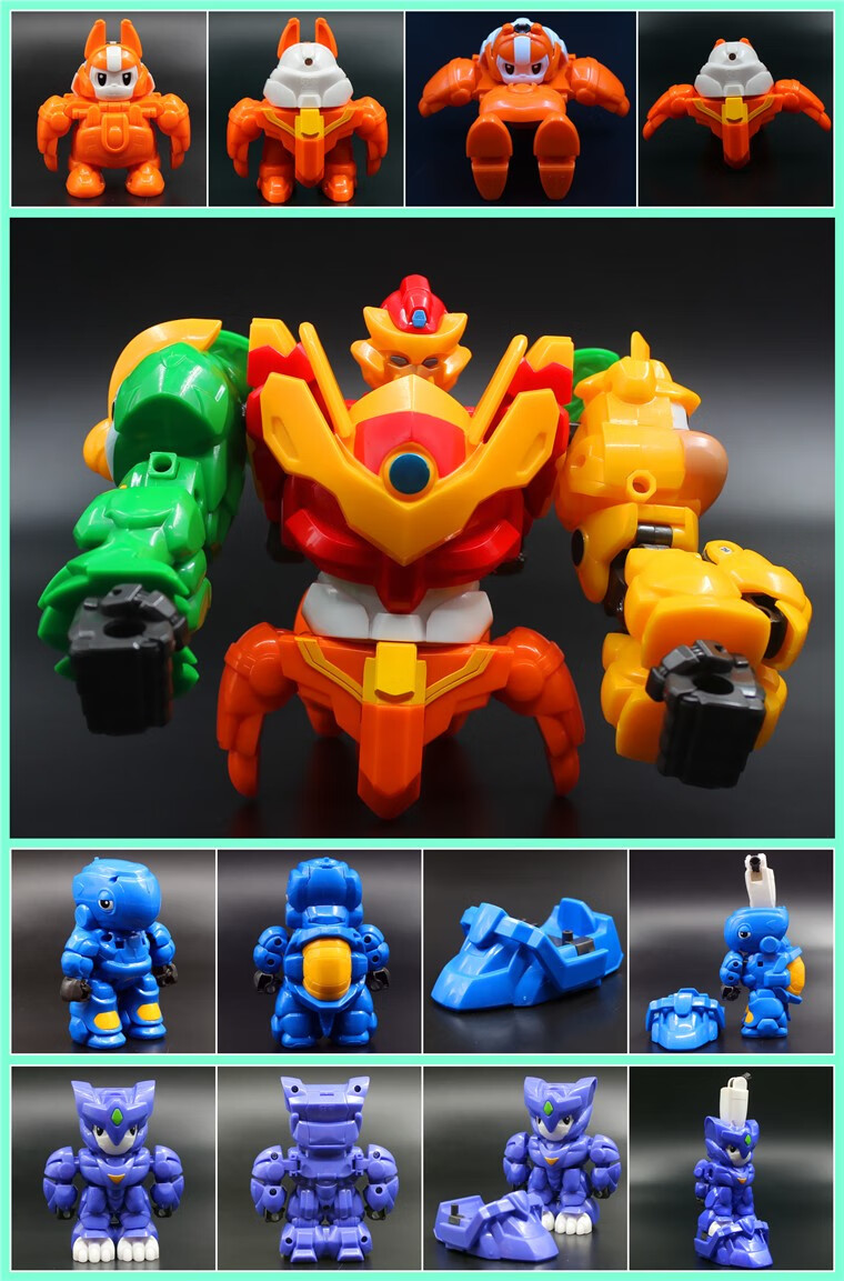 智尊星原小宝变形机甲神勇v5战队合体玩具全套星宝大萌牛捷影猫闪电兔