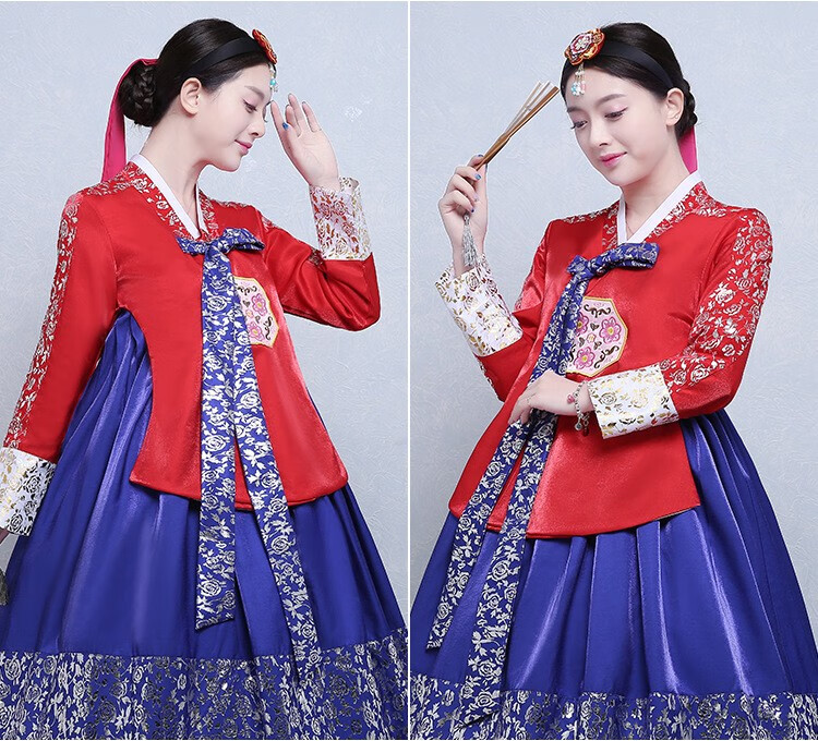 韩服韩国传统女士宫廷皇后韩服朝鲜民族服装婚礼礼服表演出舞台服女士