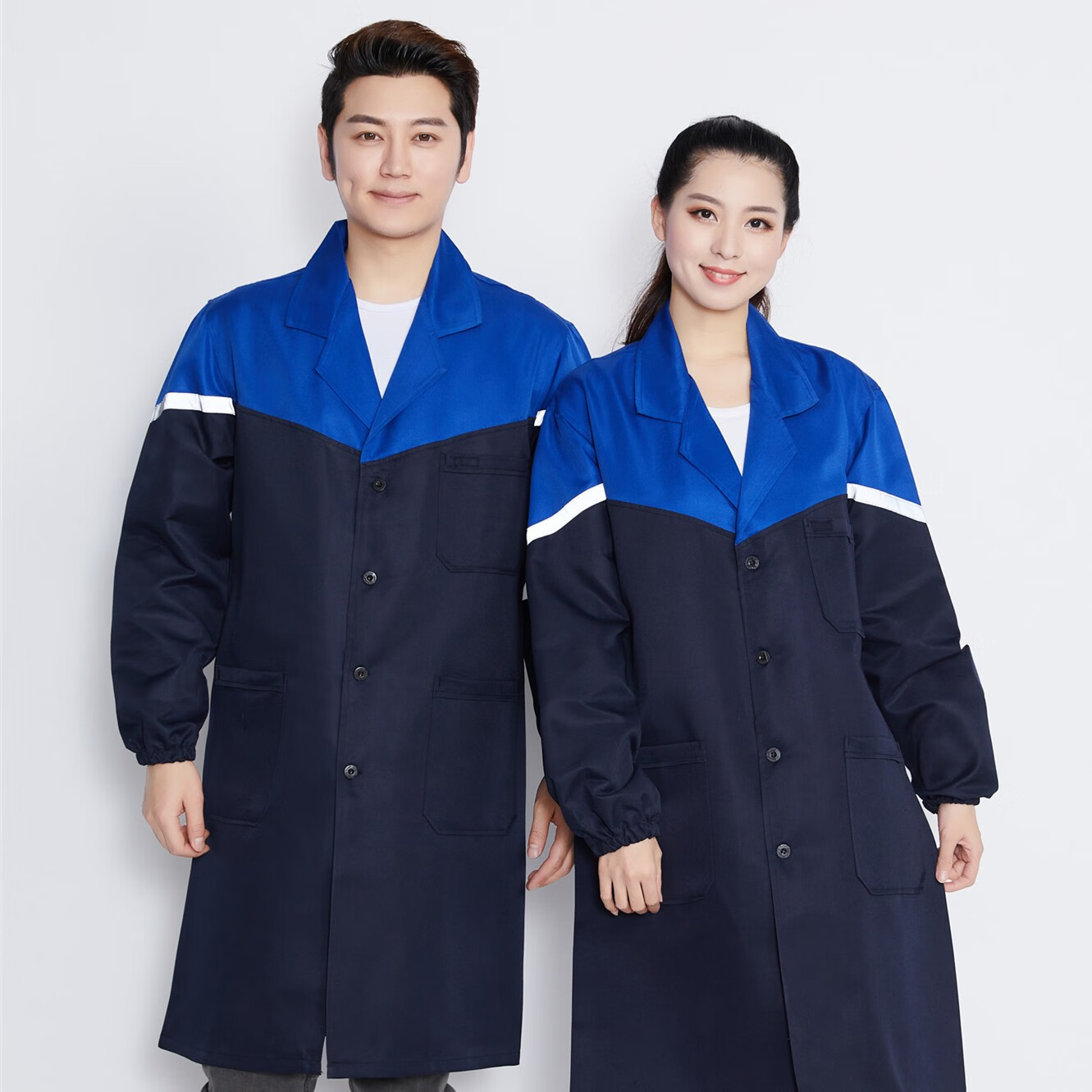 大褂工作服长款搬运耐磨仓管2022春秋季长袖罩衣饲料厂养殖劳保上装