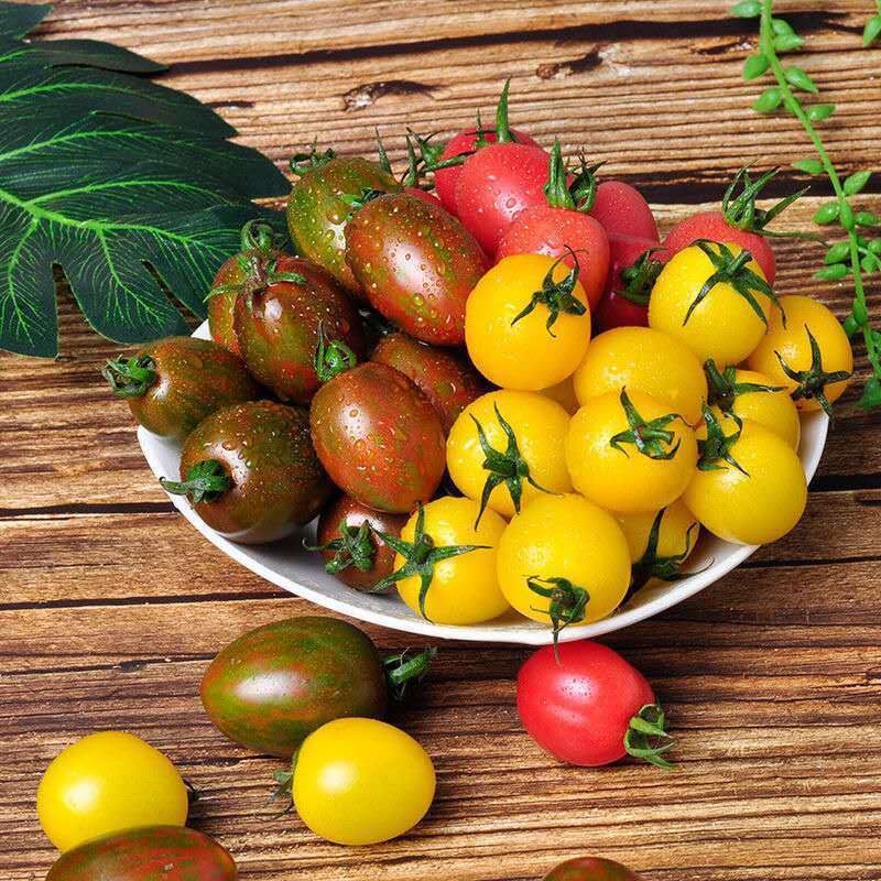 山东混装五彩小番茄青口蜜迷彩小西红柿四色3斤装阳光绿宝水果樱桃