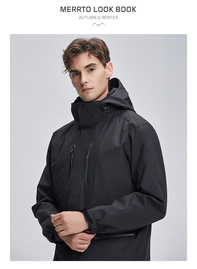 迈途冲锋衣男三合一长款棉内胆防寒情侣款女保暖耐磨迷彩防风衣卡其男