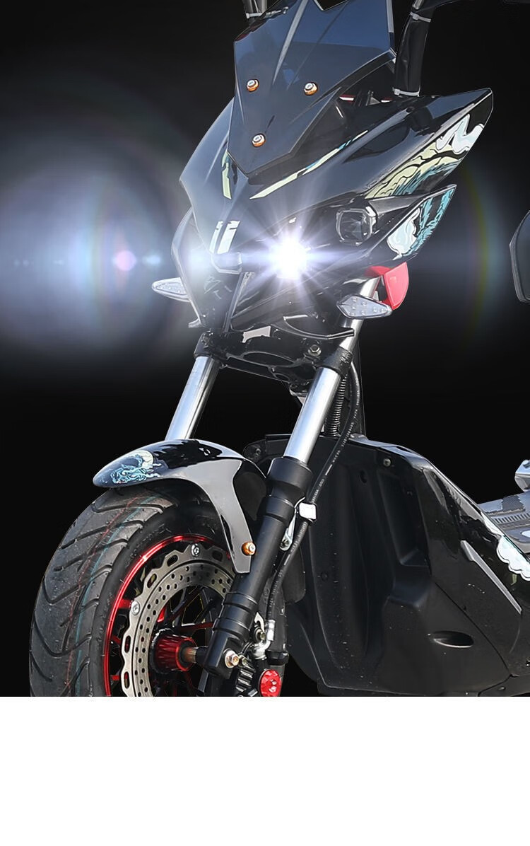 电动摩托车成人大功率战狼72v两轮高速电摩大马力 旗舰版 60v22ah