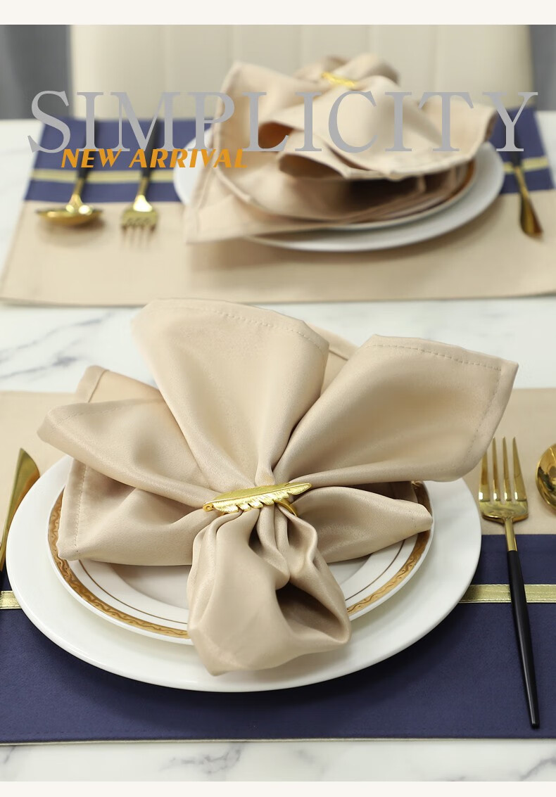 梦中情人 西餐餐巾口布餐扣环圈日式折花布艺餐厅酒店餐桌装饰布简约