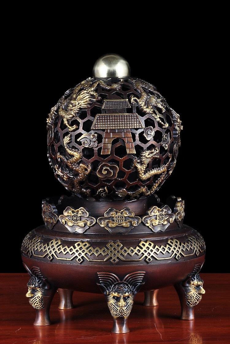 norkin jewelry 九转乾坤炉全铜龙纹鼎摆件时来运转招财聚宝盆玄关