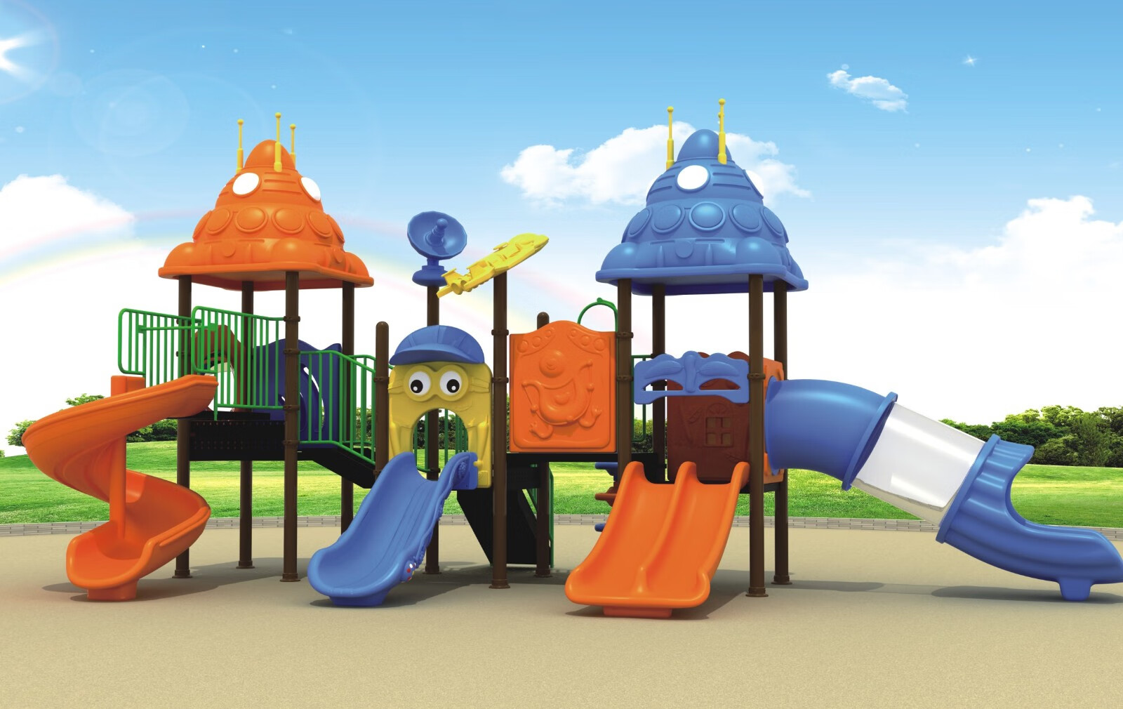 幼儿园户外大型滑梯秋千组合玩具小区室外儿童游乐设施设备家用76管