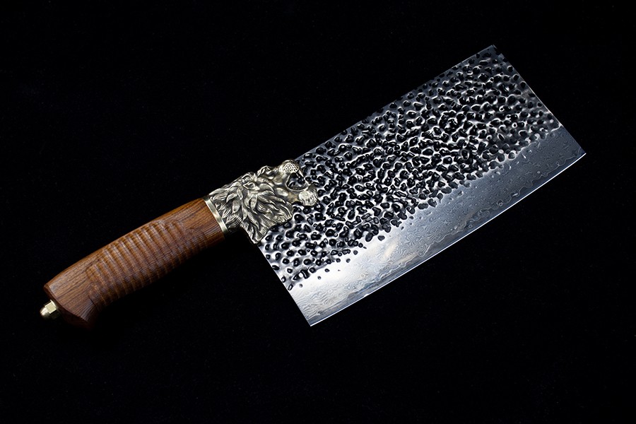 龙泉手工锻家用厨房花纹钢菜刀锋利切片切肉刀斩骨刀斩切两用16053