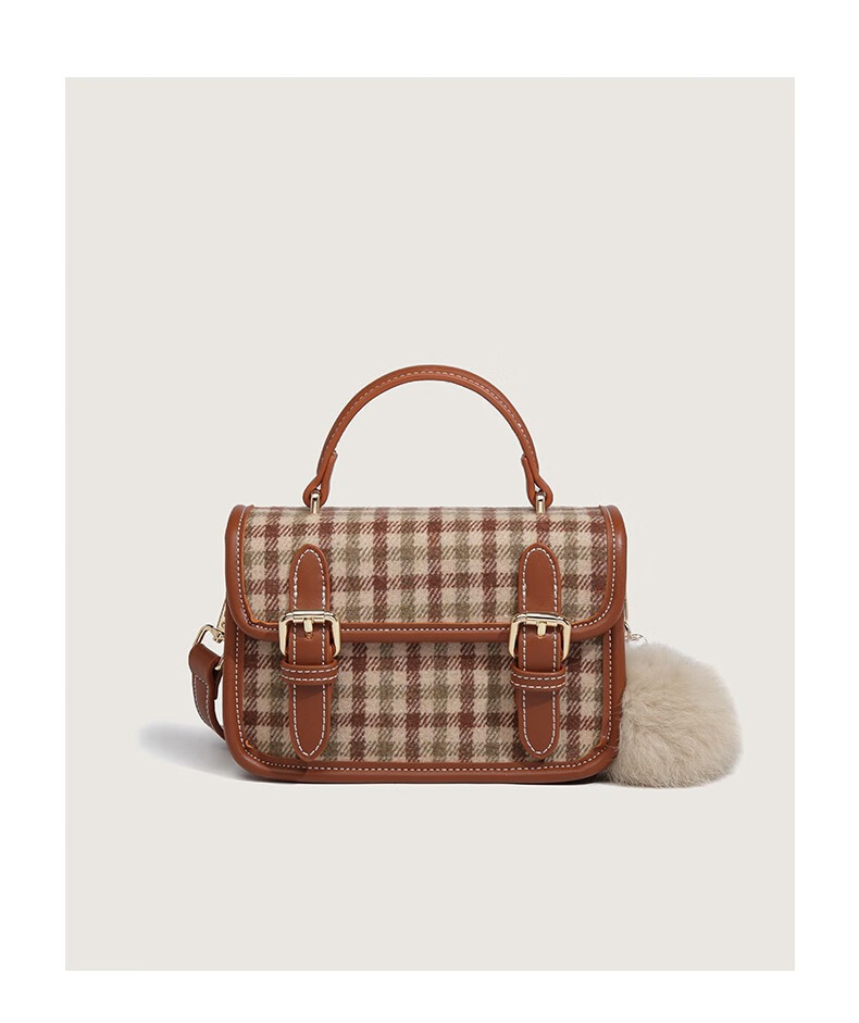 charliekellick品牌2021秋冬新款复古百搭小方包简约手提小包单肩斜