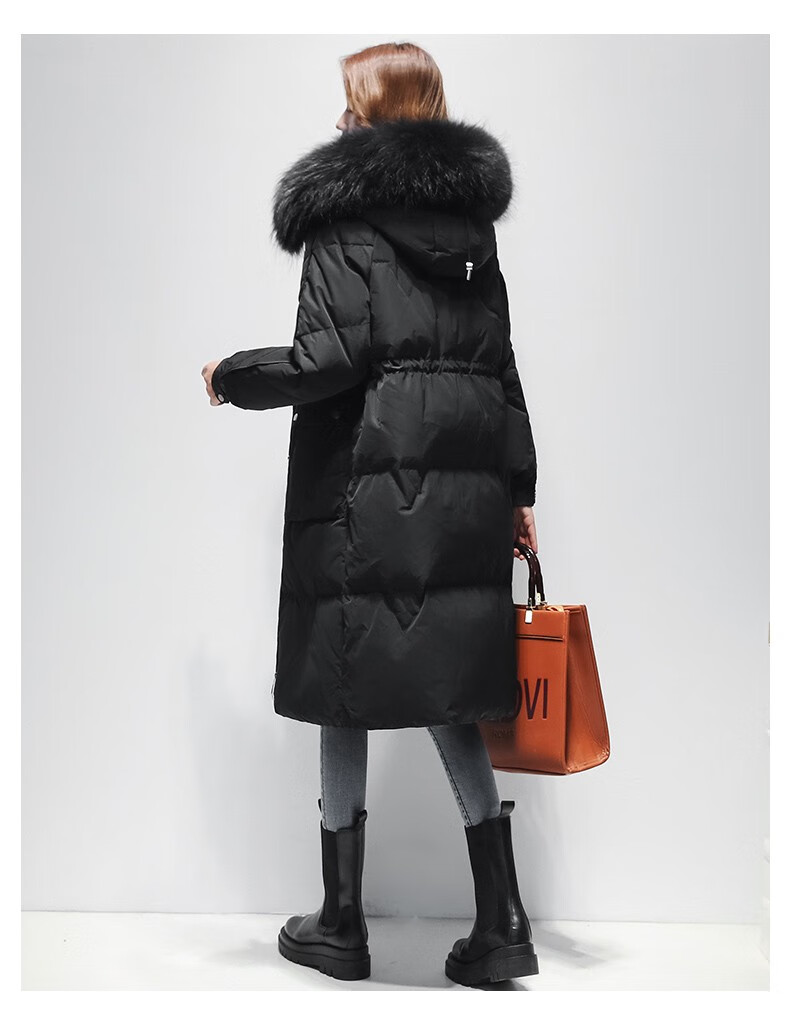 fittipahris高定品牌羽绒服女2021年冬季新款中长款貉子毛领舒适长款