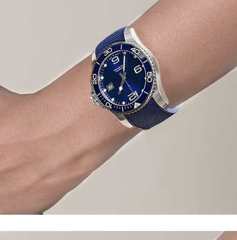 傲途浪琴康卡斯表带橡胶男原装氟橡胶硅胶运动潜水系列l3742642781782