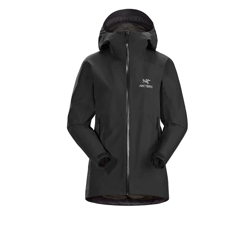 arcteryx始祖鸟zetasl女装轻薄徒步冲锋衣女连帽外套夹克d6black黑色s