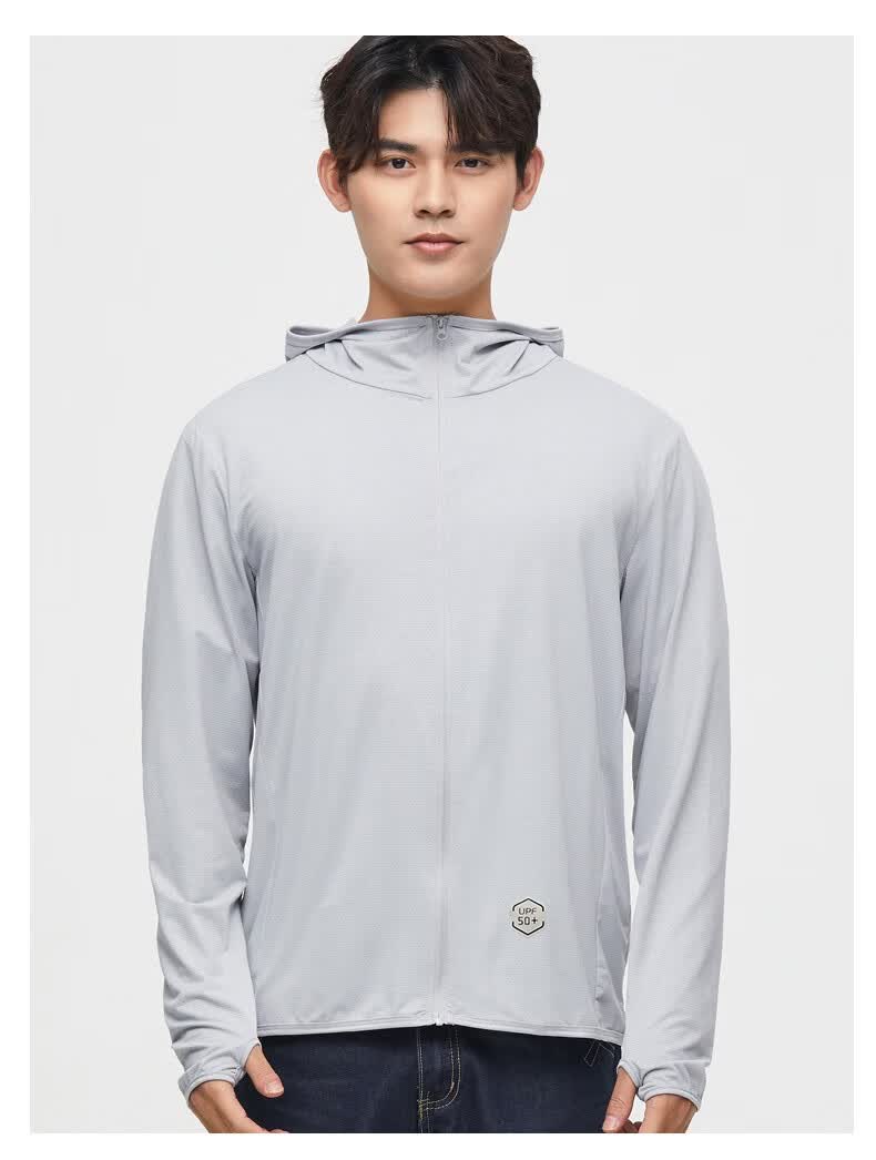 恒源祥长袖防晒衣男2022新款轻薄遮阳时尚外套中年男士透气百搭连帽