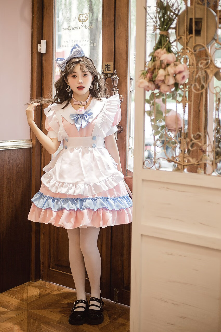 情趣内衣性感睡衣大码女仆装萌新大蝴蝶结洛丽塔连衣裙女装粉蓝可爱裙