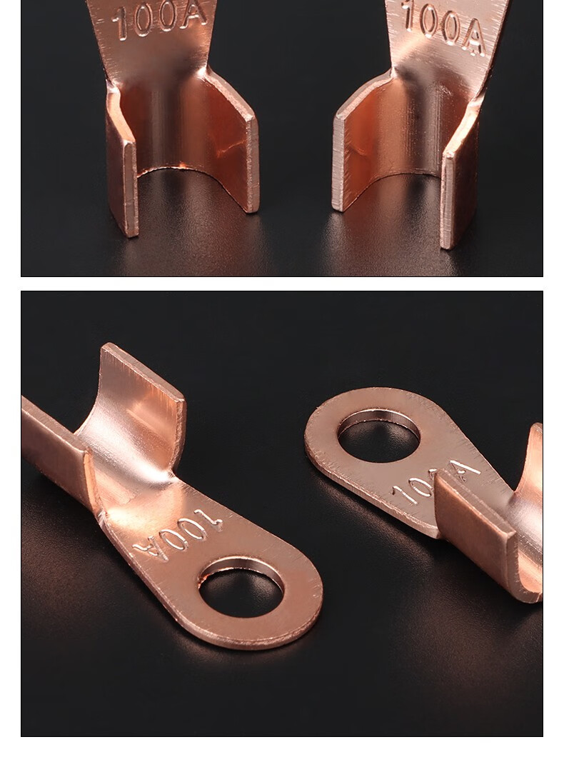 宜工ot开口鼻线耳铜鼻子压线鼻子接线端子紫铜接头线接头开口铜鼻裸