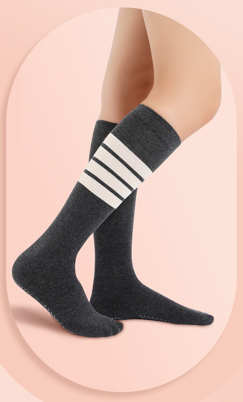 熏婕 瑜伽袜子瑜珈袜防滑女五指袜长筒中筒过膝袜吸汗透气室内普拉提