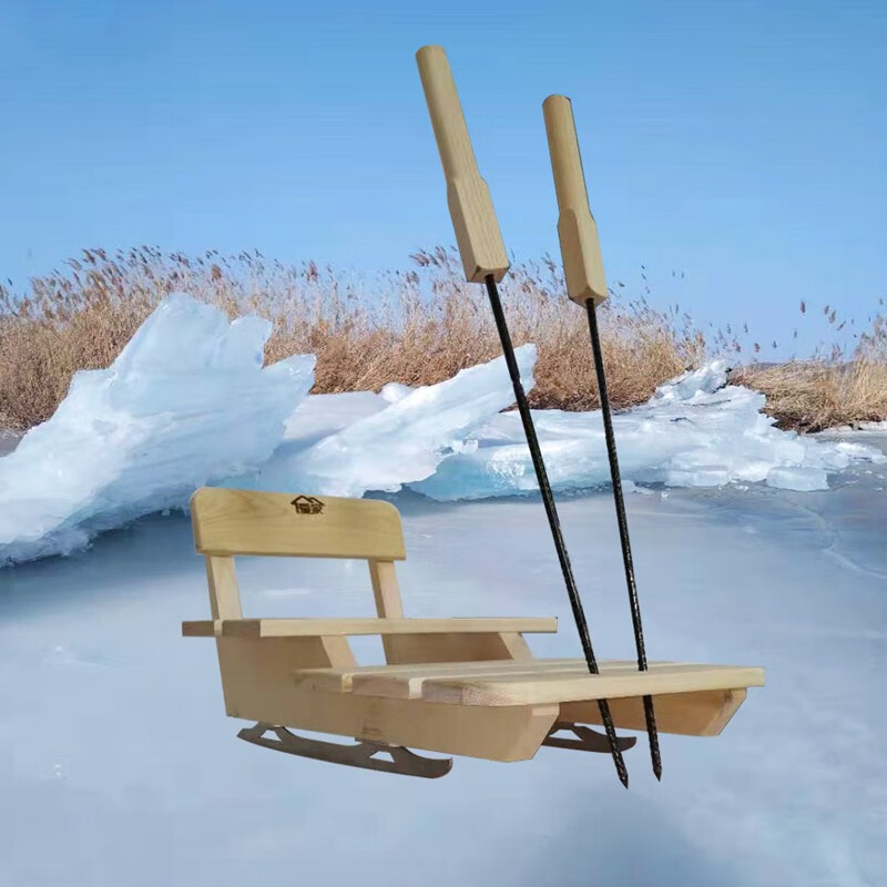 冰车冰车儿童成人冰车冰扒犁儿童单双人滑冰车实木冰车滑冰车福临城