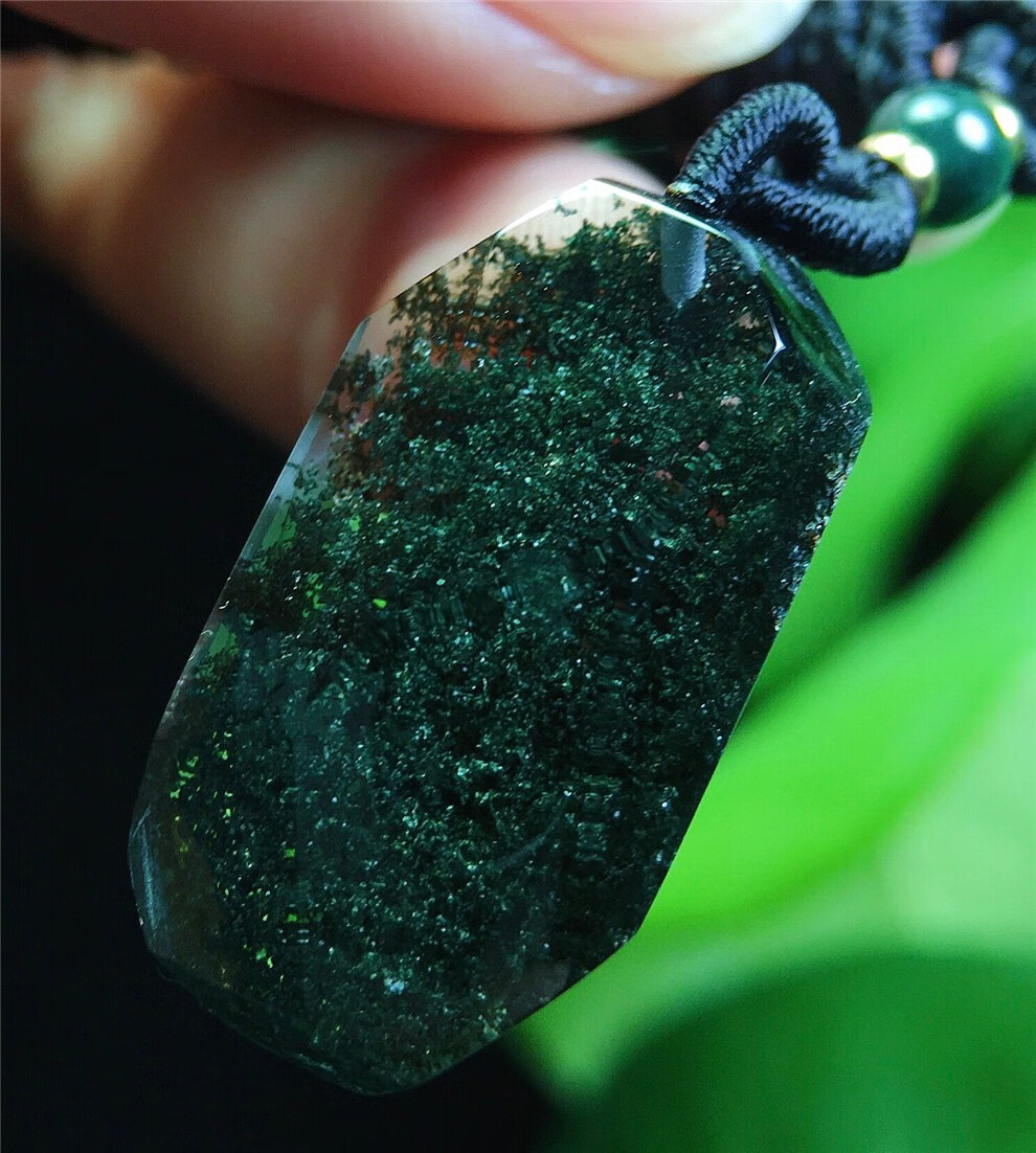 墨辰珠宝 天然绿幽灵随形吊坠 天然巴西绿幽灵吊坠 颜色绝美漂亮 独一
