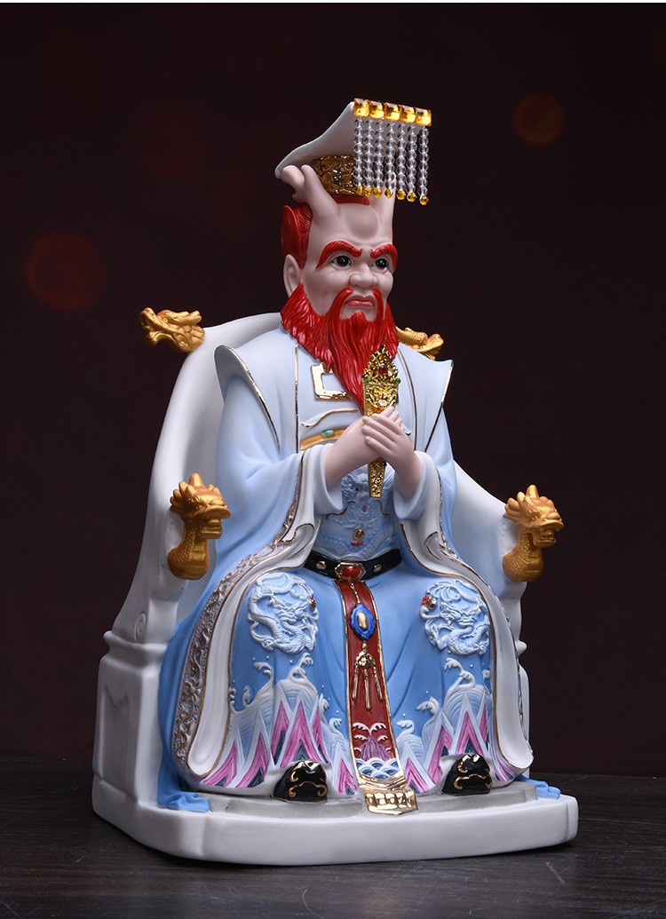 许师傅德化陶瓷四海龙王摆件东海龙王风调雨顺龙王爷像家居供奉摆件18