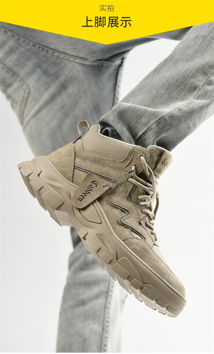 cabbeen卡宾男靴马丁靴男冬季加绒棉鞋男士工装靴男英伦户外休闲鞋