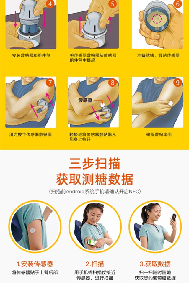 雅培 瞬感血糖仪家用瞬感动态监测血糖仪全自动免采血测血糖传感器