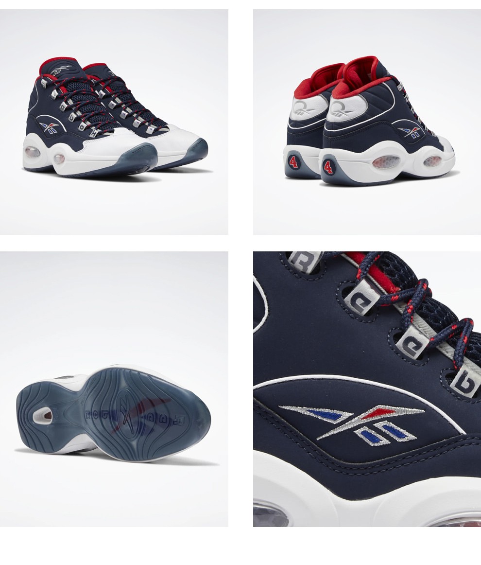 锐步reebokquestionmid答案艾弗森战靴缓震透气男士篮球鞋蓝色h01281