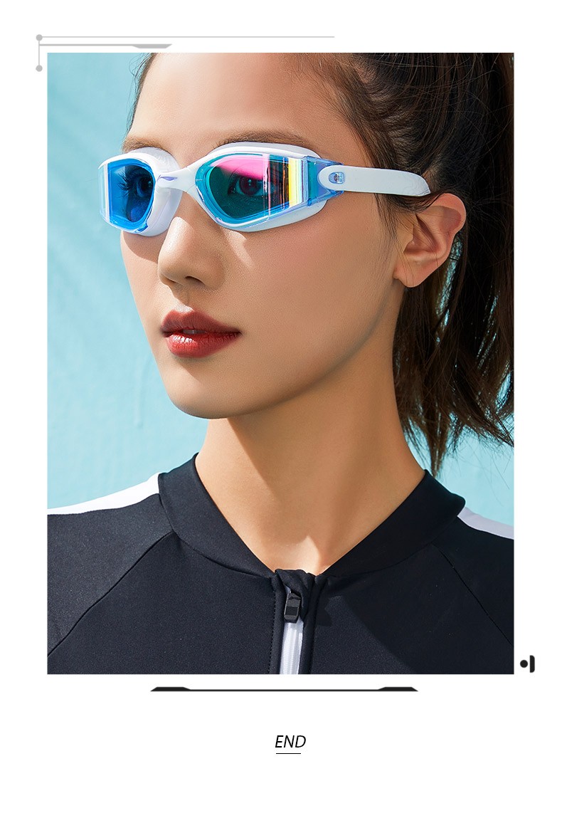 李宁(li-ning)泳镜男女通用成人镀膜游泳镜防水防雾高清大框运动竞技