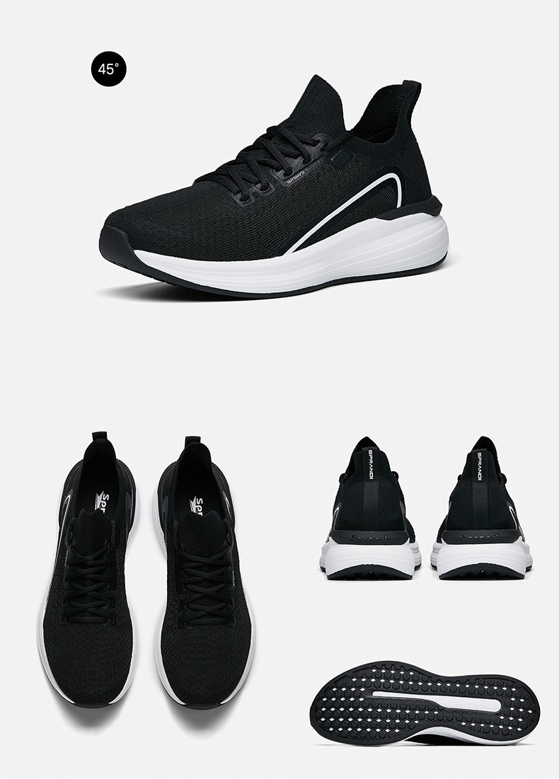 0丨运动鞋男鞋舒适休闲软底透气跑步鞋 白/黑-2 40.