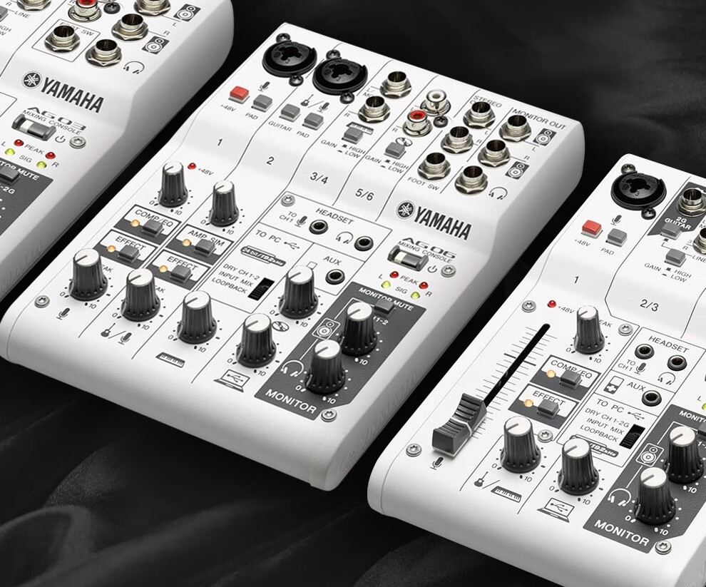 yamaha雅马哈ag03调音台带声卡家用电脑手机直播k歌录音麦克风声卡