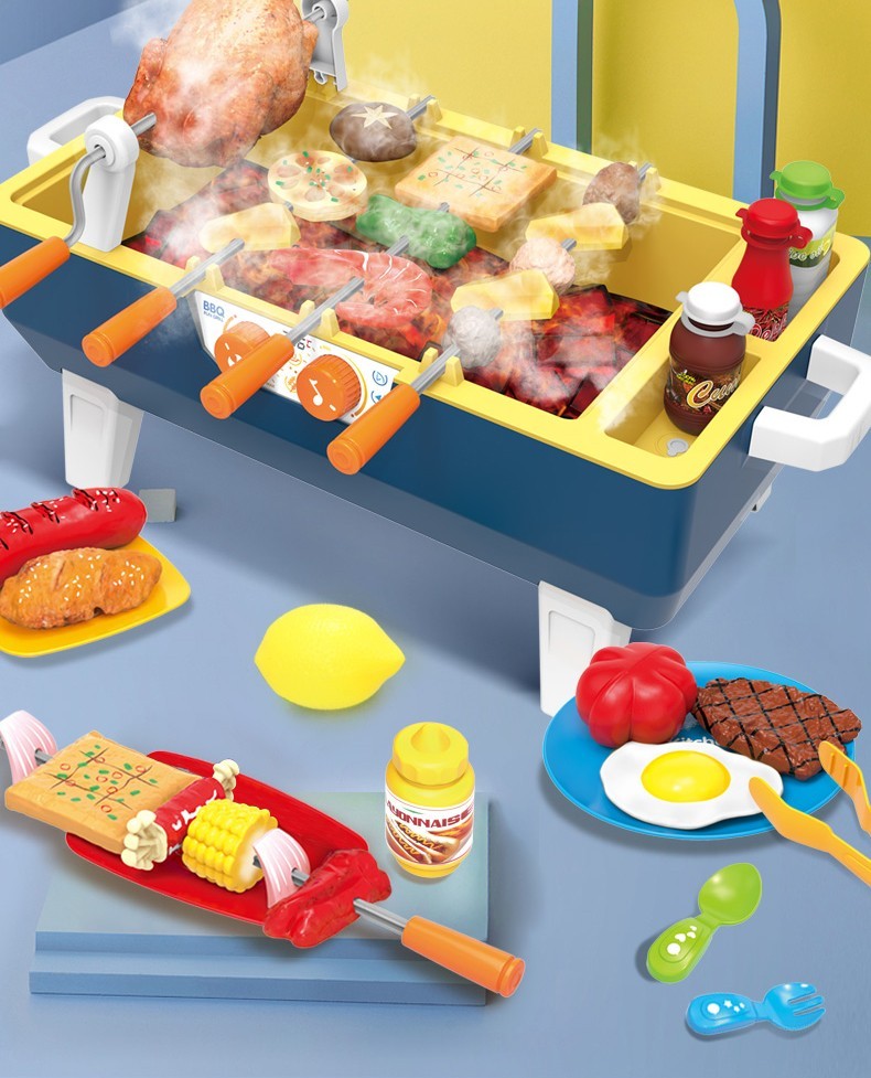 烧烤玩具串串乐仿真儿童厨房玩具做饭玩具3-6岁女孩男孩过家家烤箱