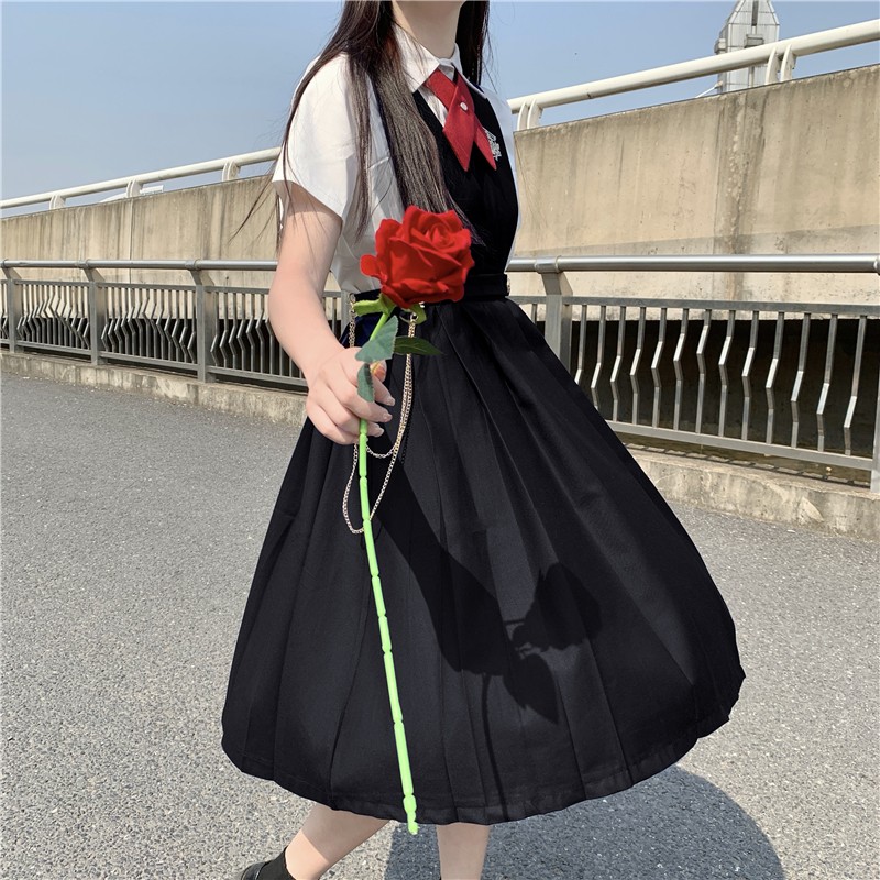 jk制服全套少女格裙夏季不規則半身裙女春秋天學生校服包臀百褶裙套裝