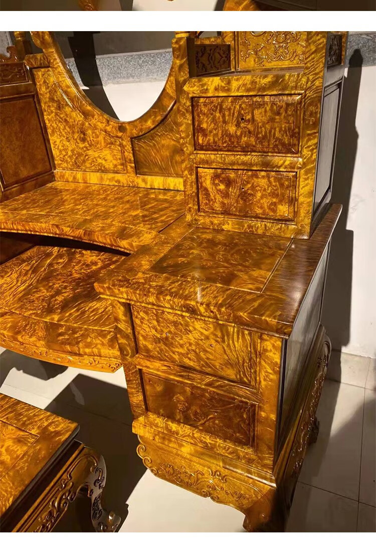 知古匠心非国标红木金丝楠学名楠木新中式仿古实木家具黄金樟爆满瘤疤