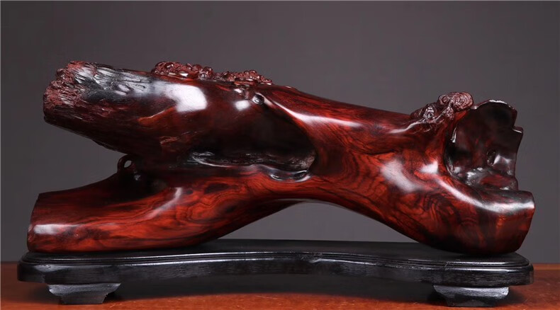 鸢苏 印度小叶紫檀木雕三足金蟾横财摆件手工精雕刻办公室书房桌面