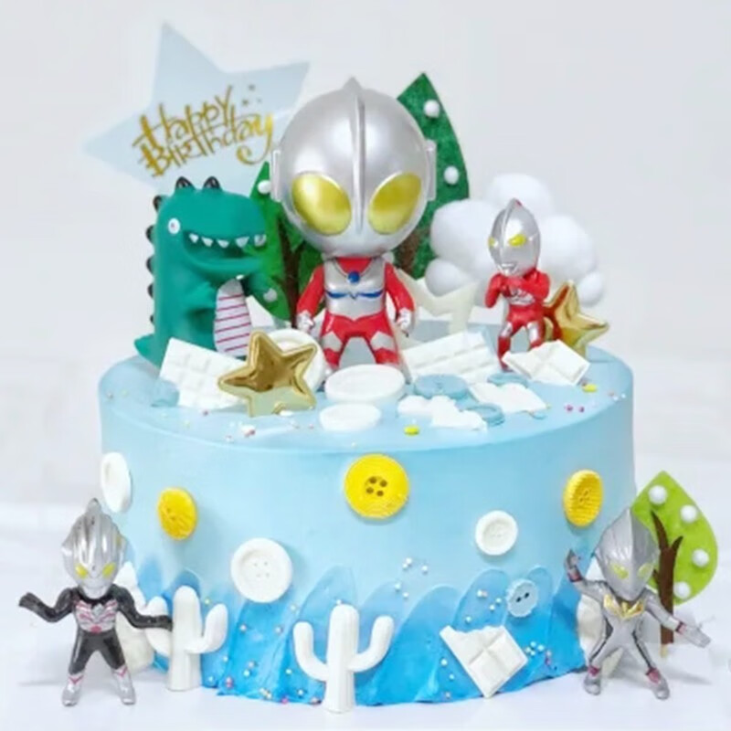 芳茗萃新鲜儿童生日蛋糕奥特曼系列玩偶创意卡通送男孩女孩情景蛋糕