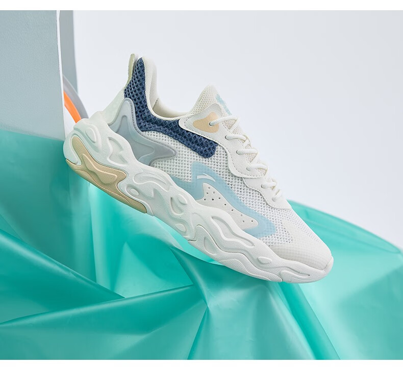 安踏破茧 休闲鞋男鞋2022秋季新款厚底增高透气老爹鞋112228861 -2