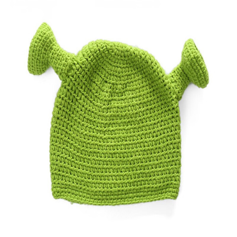 万代痞幼头套网红男女针织绿色搞怪卡通毛钱沙雕手工头套帽子保暖减压