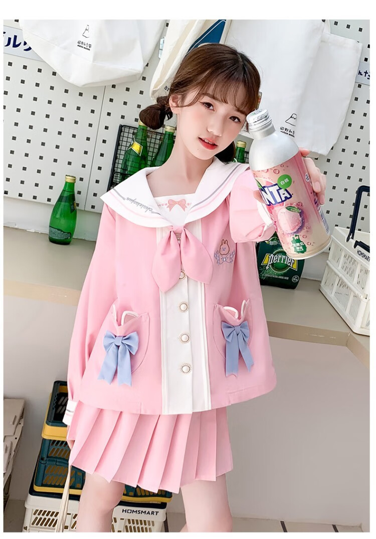 圣芙恺女童jk校服裙子春秋小学生连衣裙儿童装学院风套装女孩百褶裙秋