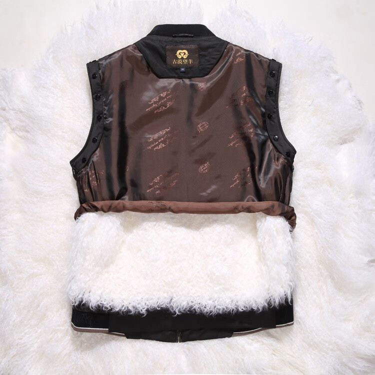 古漠望羊滩羊毛滩羊皮二毛皮马甲皮毛一体真皮羊羔毛胎皮高档背心男秋