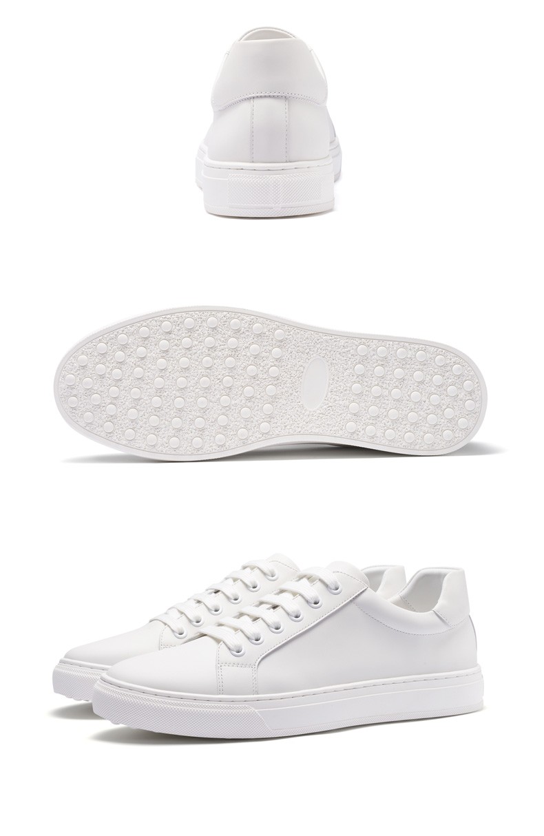 jbenato宾度男鞋2021秋冬季新款男士休闲鞋男皮鞋百搭小白鞋纯白色