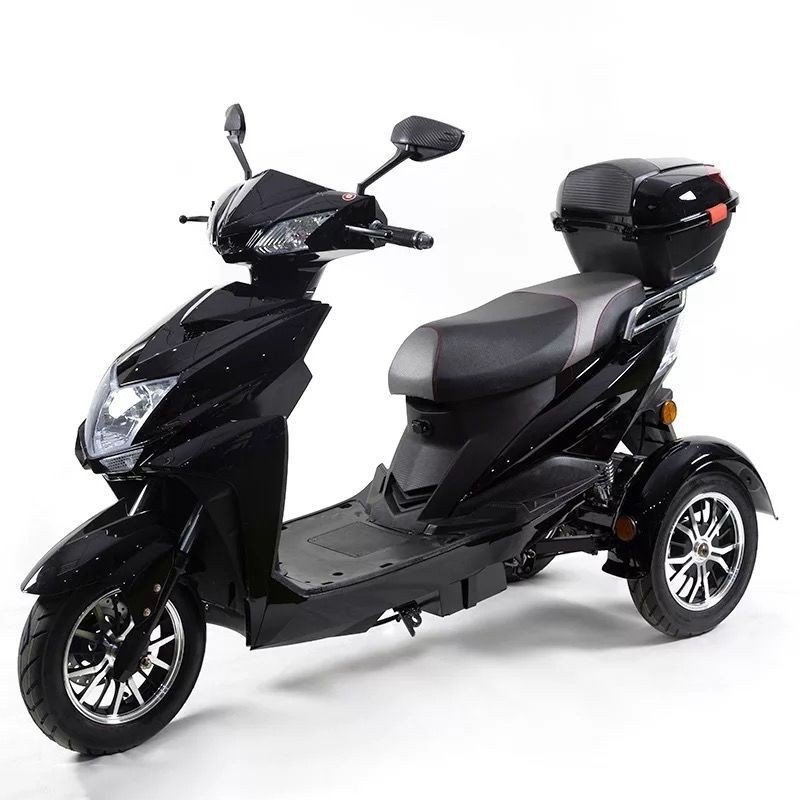 2020新款电动三轮车小龟王电瓶车60v72v老人代步成人电动车珍珠黑60伏