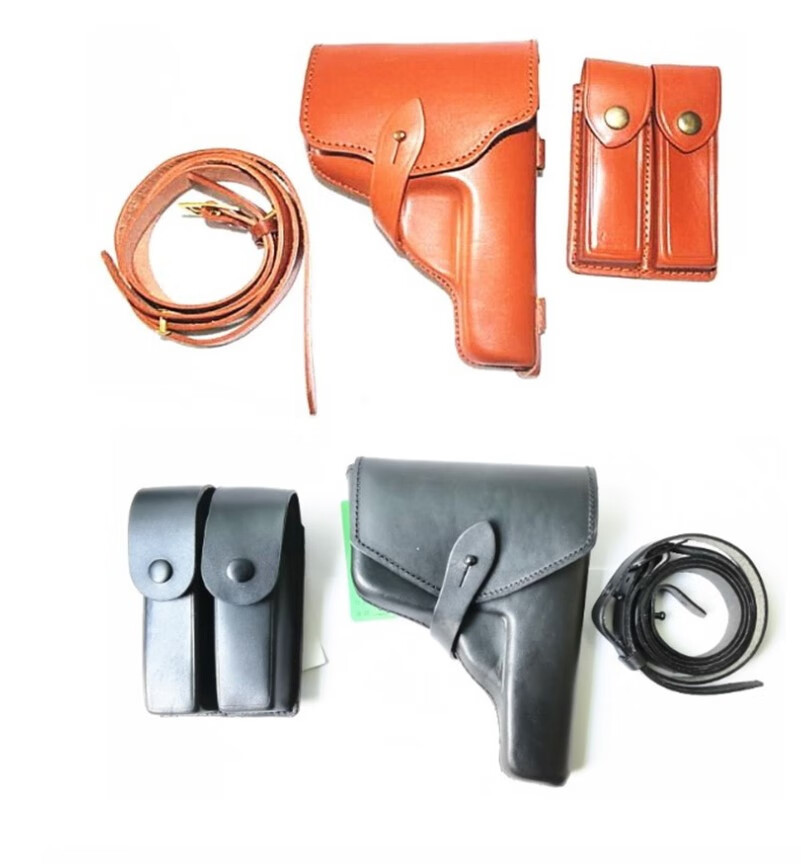 配置发斜跨别腰加厚头层层牛皮枪套92皮枪套92g皮枪套牛皮三件套92g