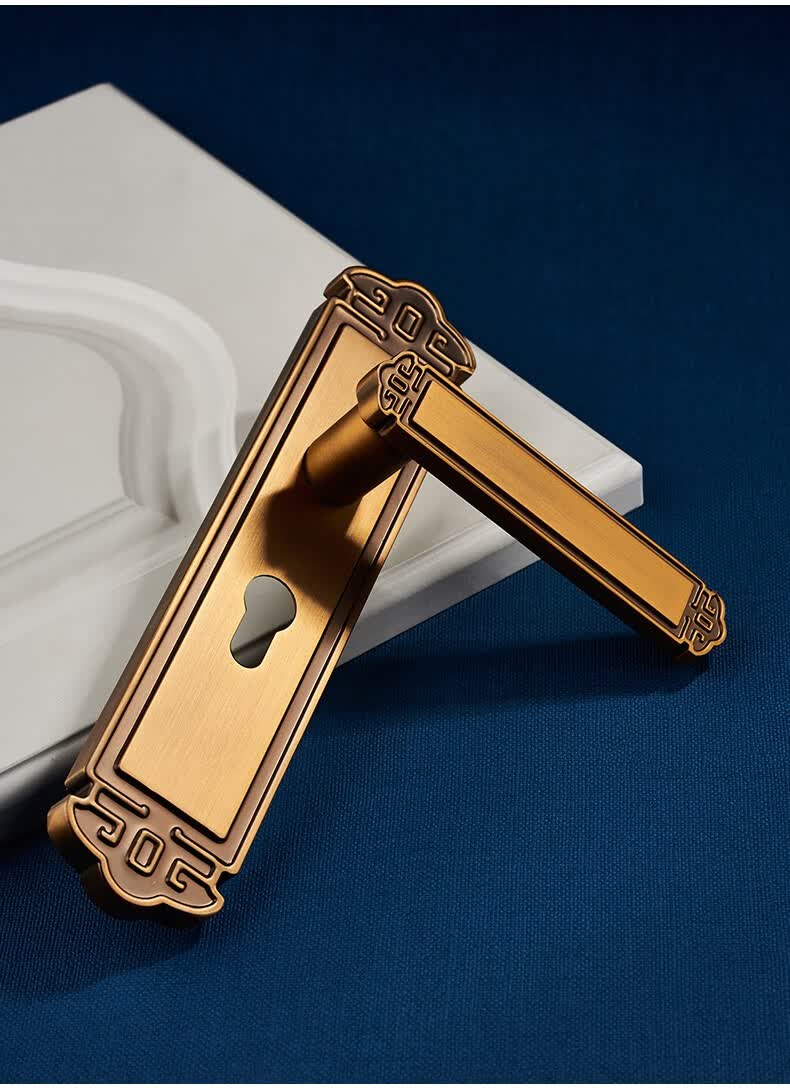 固特门锁中式复古室内卧室房门锁卫生间门锁房间实木门锁具门把手黑红