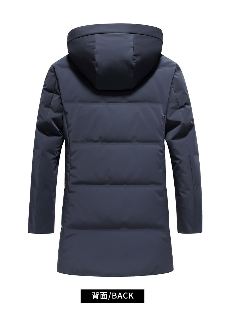 恒源祥男士中长款羽绒服男无缝压胶中老年爸爸男装外套保暖防寒服z