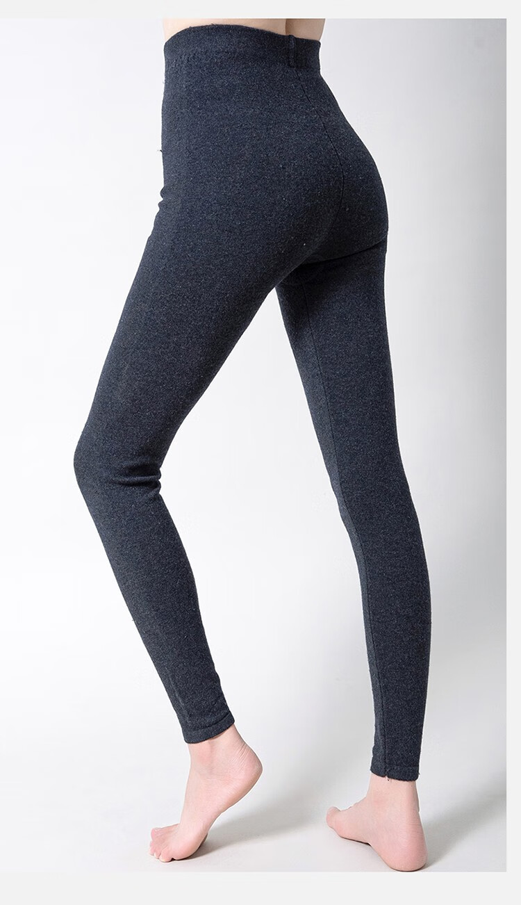 袋鼠羊毛羊绒裤男女同款毛裤纯色高腰薄款打底裤秋冬季保暖内衣贴身舒