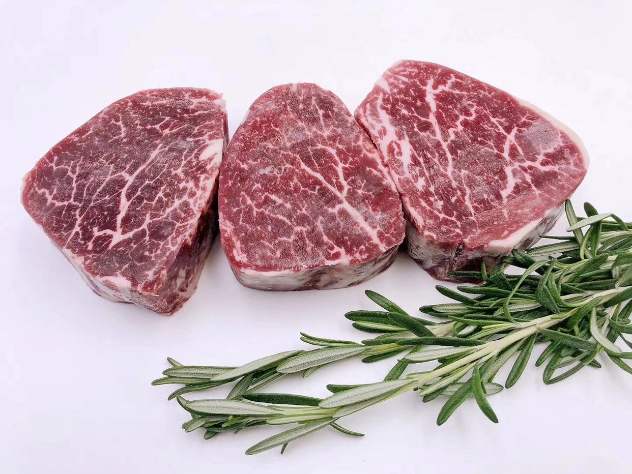 秒发3斤澳洲菲力牛排安格斯谷饲150天m3原切厚切10块健身套餐聚贵聚贵