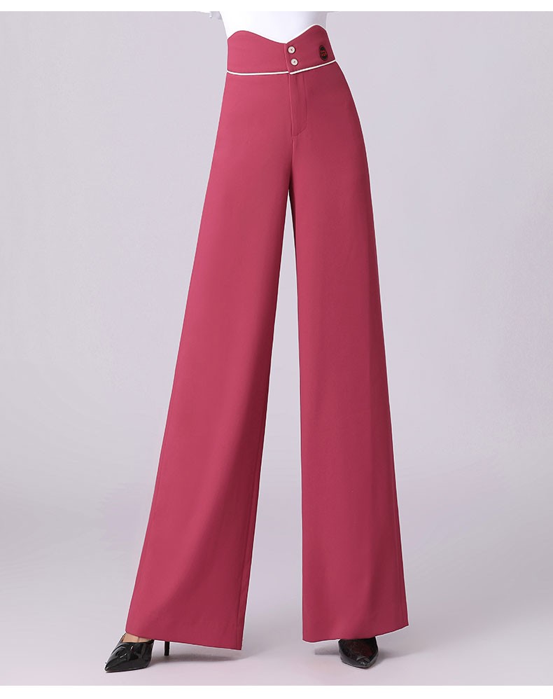 丹宝罗doubl丹宝罗拉丁舞裤2022新款女高腰直筒摩登跳舞交谊舞女裤