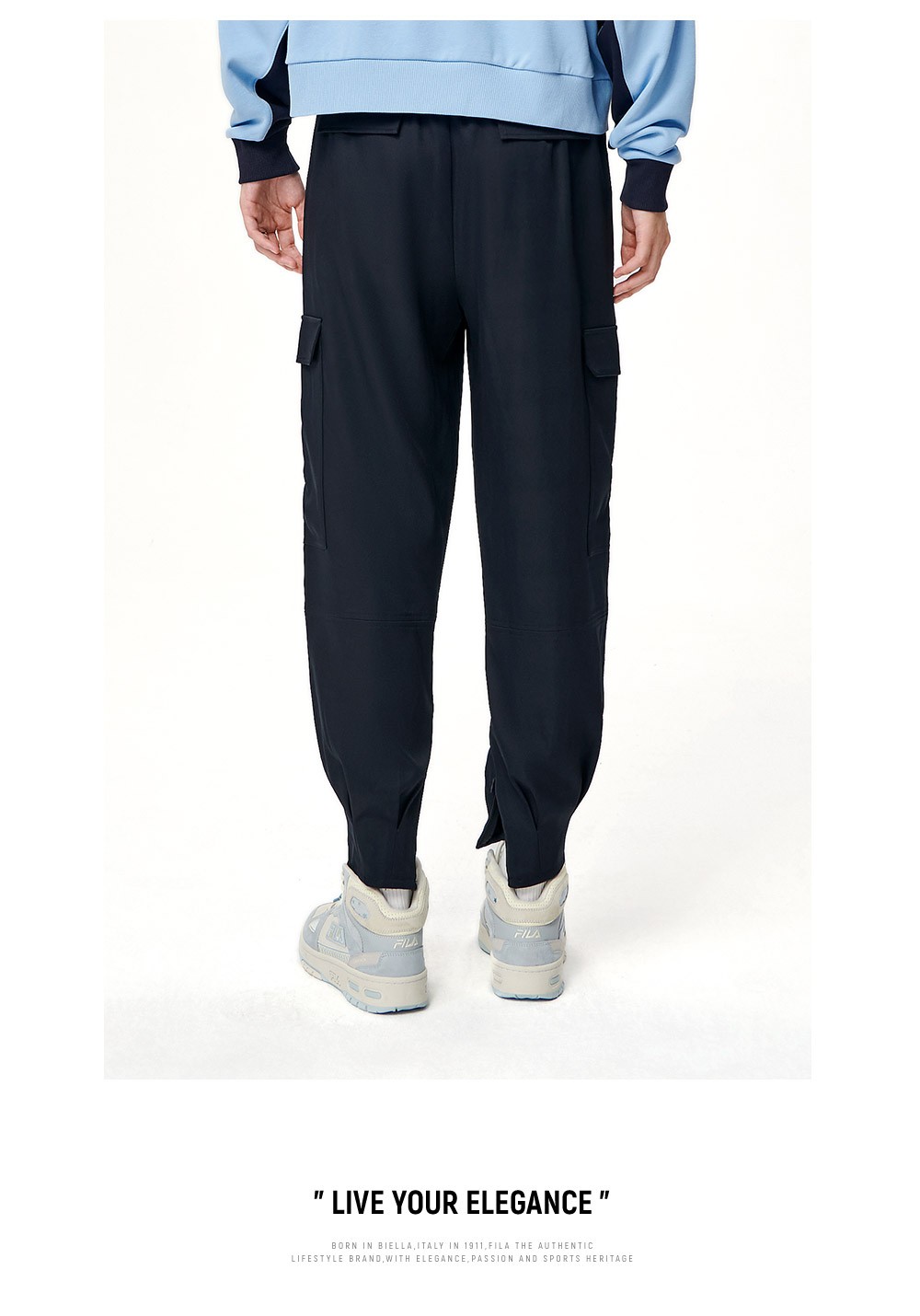 fila斐乐运动裤官方女休闲梭织长裤2021冬季新款休闲工装裤运动裤潮流