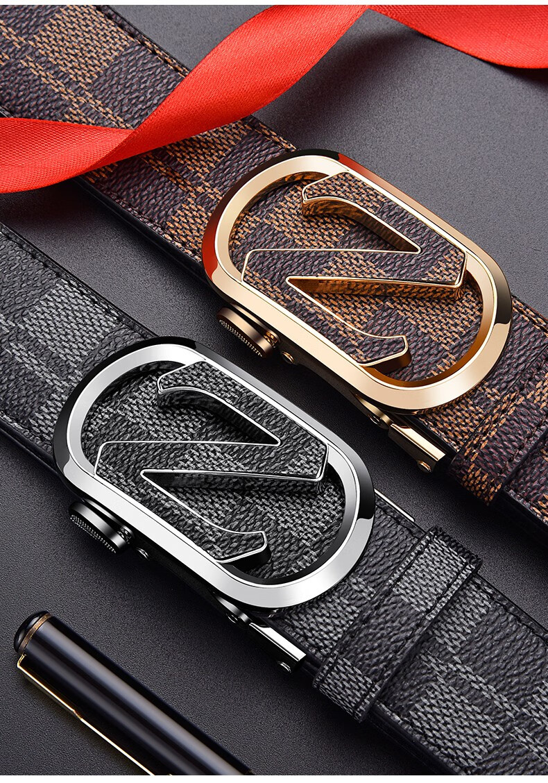 kzgt轻奢品牌奢侈品皮带男士时尚百搭z字自动扣腰带男韩版潮中青年