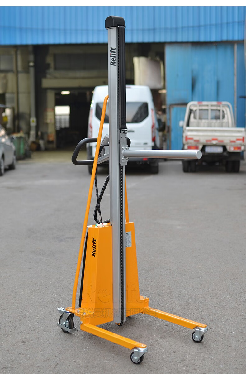 锐励relift便携式电动卷料升高车半电动小型堆高叉车移动卷膜装卸搬运