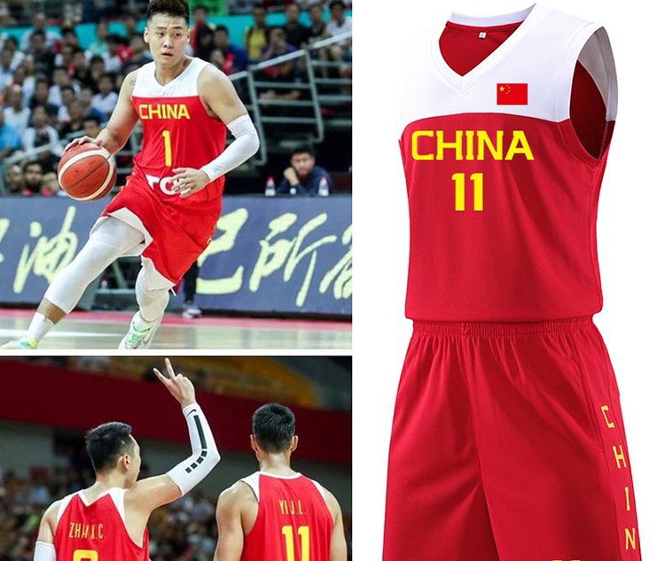 闪影定制中国队蓝球服11号易建联6号郭艾伦球衣世界杯美国队球衣国家